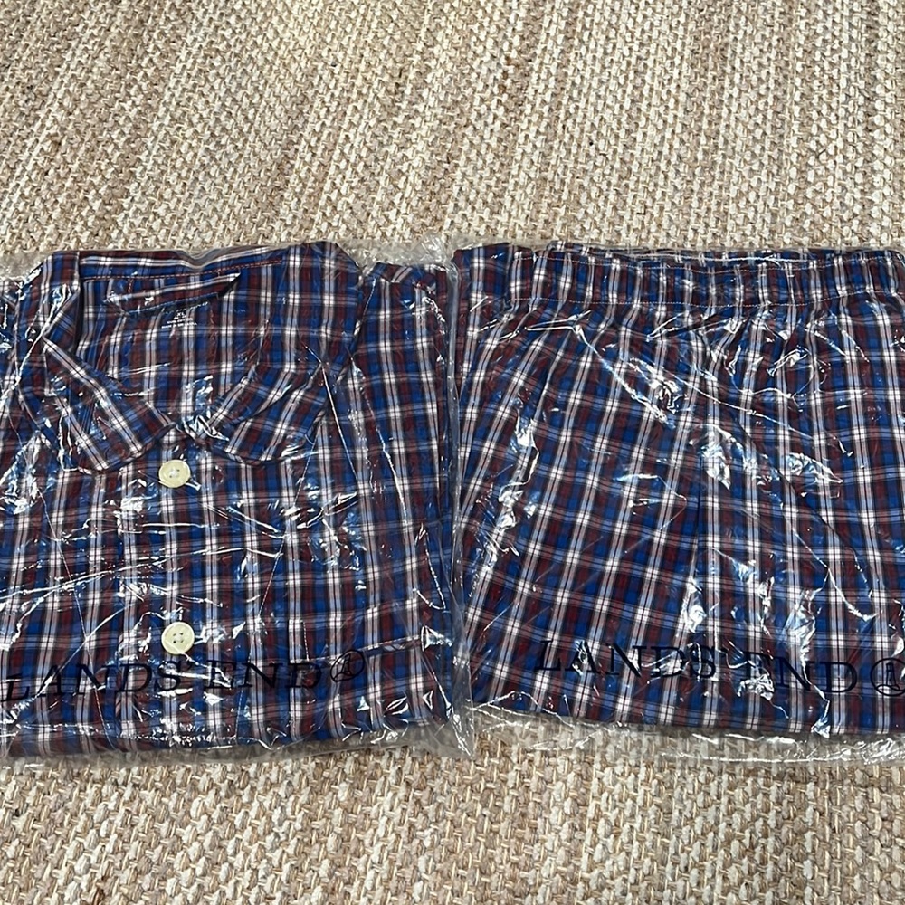 Lands End long sleeved mens pajama set XL